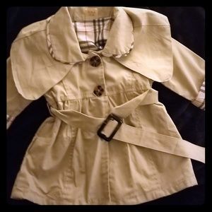 Baby plaid check trench coat